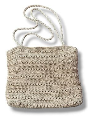 Croft & Barrow Beige Crochet Shoulder Tote